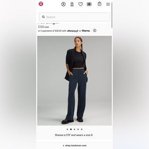 Lululemon high rise full length pants in navy blue size 4